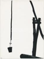 cca 1970 Kalocsai Rudolf: Gémeskút, hátoldalon feliratozott vintage fotóművészeti alkotás, 24x18 cm