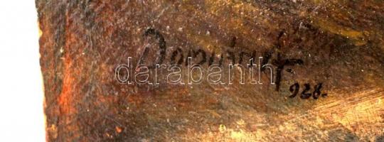 Domián Árpád (1909-1939): Női akt az erdőben. Olaj, karton, jelzett, 72×51 cm