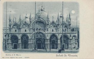 Venice, Venezia; Basilica di S. Marco, night