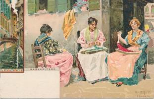 Venice, Venezia; Margaritere, women, litho s: R. Tafuri (EK)