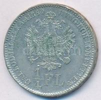 1860B 1/4Fl Ag "Ferenc József" T:2-