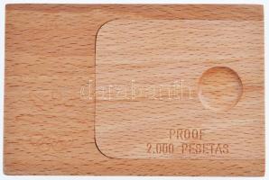 Spanyolország 1990. 2000P Ag "1992 Olimpia - Görög futó" eredeti fa díszdobozban, papírtok...