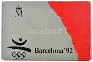 Spanyolország 1990. 2000P Ag "1992 Olimpia - Ember piramis" eredeti fa díszdobozban, papír...