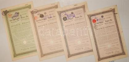 1876.Ausztria 200G (3x) + 1000G +  Magyarország 1000Ft Járadékkölcsön (4x) klf. szignettákkal (német...