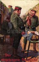 Das ausgehungerte Deutschland / The starving Germany, WWI military, meat, sausage, Kriegspostkarte No. 68. (EB)