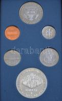 Amerikai Egyesült Államok 1987. 1c-1$ (6xklf) "Presztízs" szett, benne 1$ Ag "Alkotmá...