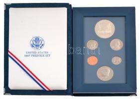 Amerikai Egyesült Államok 1987. 1c-1$ (6xklf) "Presztízs" szett, benne 1$ Ag "Alkotmá...