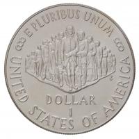 Amerikai Egyesült Államok 1987. 1$ Ag "Alkotmány", eredeti bársony díszdobozban, tanúsítvá...