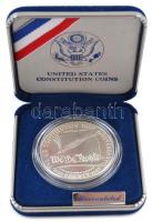 Amerikai Egyesült Államok 1987. 1$ Ag "Alkotmány", eredeti bársony díszdobozban, tanúsítvá...