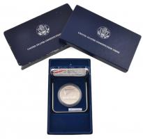 Amerikai Egyesült Államok 1987. 1$ Ag "Alkotmány", eredeti bársony díszdobozban, tanúsítvá...