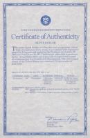 Amerikai Egyesült Államok 1987. 1$ Ag "Alkotmány", eredeti bársony díszdobozban, tanúsítvá...