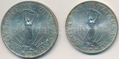 1970. 50Ft Ag + 100Ft Ag "Felszabadulás pár" T:1-,2 patina
Adamo EM36,37