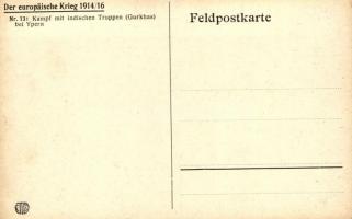 Kampf mit indischen Truppen (Gurkhas) bei Ypern / the battle of Ypern, artist signed