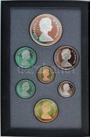 Kanada 1989. 1c-1$ (7xklf) fémpénz szett, benne 1$ Ag "Mackenzie folyó", dísztokokban, tan...