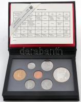 Kanada 1989. 1c-1$ (7xklf) fémpénz szett, benne 1$ Ag "Mackenzie folyó", dísztokokban, tan...