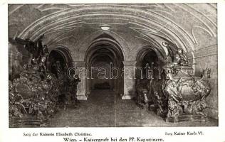 Wien, Kaisergruft bei den PP. Kapuzinern, Sarg der Kaiserin Elisabeth Christine, Sarg Kaiser Karl VI / Austrian Royal caskets (EK)