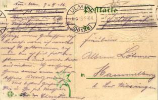 Neu-Ulm, Marienstrasse; Briefmarken Bayerns / set of Bavarian stamps, Emb