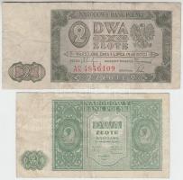 Lengyelország 1946. 2Zl + 1948. 2Zl T:III,III- Poland 1946. 2 Zlote +  1948. 2 Zlote C:F,VG