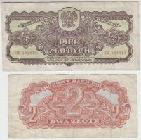 Lengyelország 1944. 2Zl + 5Zl T:III,III- Poland 1944. 2 Zlote + 5 Zlotych C:F,VG