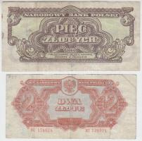 Lengyelország 1944. 2Zl + 5Zl T:III,III-
Poland 1944. 2 Zlote + 5 Zlotych C:F,VG