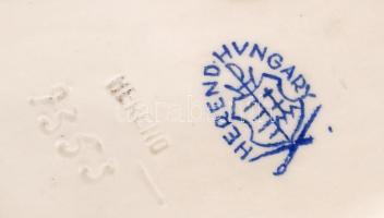 Körtepár, Herendi figurális porcelán, kézzel festett, jelzett, apró lepattanásokkal, 14×13,5×8,5 cm