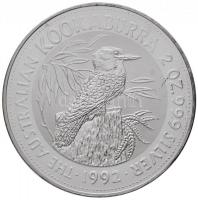 Ausztrália 1992. 2$ Ag "Kookaburra" (2oz/0.999) T:PP
Australia 1992. 2 Dollars Ag "K...