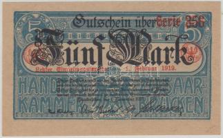 Német Birodalom / Saarbrücken 1918. 5M T:I,I- German Empire / Saarbrücken 1918. 5 Mark C:UNC,AU