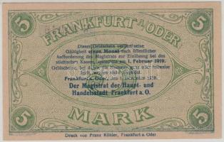 Németország / Weimari Köztársaság / Frankfurt am Oder 1918. 5M T:I-
Germany / Weimar Republic / Fran...