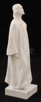 Herendi porcelán Krisztus figura, fehérmázas, részben bisquit, jelzett, apró kopásnyomokkal, m: 29,5...