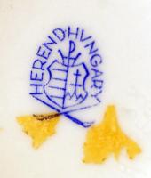 Herendi Viktória mintás bonbonier, kézzel festett, jelzett, apró kopásnyomokkal, m: 5 cm