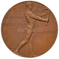 Murányi Gyula (1881-1920) 1909. "Francesco Ferrer emlékére" Br és cink emlékérem. "IN...