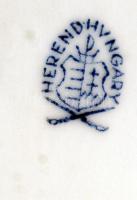 Herendi Viktória mintás porcelán doboz, kézzel festett, jelzett, hibátlan, 14x10x5 cm