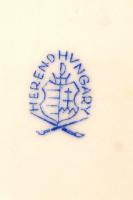 Herendi Viktória mintás porcelán leveles tálka, kézzel festett, jelzett, apró kopásnyomokkal, 14,5×1...