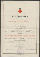 1941 Vöröskereszt bizonyítvány és későbbi igazolvány / Red Cross documents