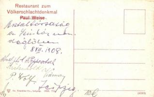 1908 Leipzig, Völkerschlacht-Nationaldenkmal, Restaurant zum Völkerschlachtdenkmal von Paul Weise; A...