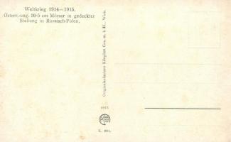 Österr.-ung. 30.5 cm Mörser in gedeckter Stellung in Russisch-Polen / K.u.K. artillery, cannon in Ea...