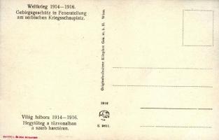 1916 Hegyiütegek a tűzvonalban a szerb harctéren / Gebirgsgeschütze in Feuerstellung am serbischen K...