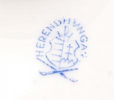 Virágmintás Herendi porcelán fedeles urna, kézzel festett, jelzett, apró kopásnyomokkal, m: 37 cm cm