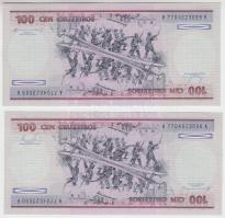 Brazília 1984. 100C (2x) sorszámkövetők T:I,I-
Brazil 1984. 100 Cruzeiros (2x) sequential serials C:...