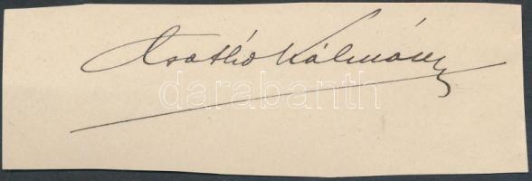 Csathó Kálmán (1881-1964) magyar író, színházi rendező, MTA-tag. Aláírás kivágáson.