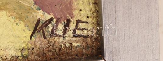 Klié jelzéssel: Mellékutca, olaj, vászon, fa keretben, 39,5×29,5 cm