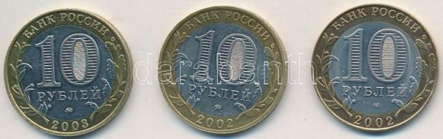 Oroszország 2002-2003. 10R (3xklf) T:2 Russia 2002-2003. 10 Roubles (3xdiff) C:XF