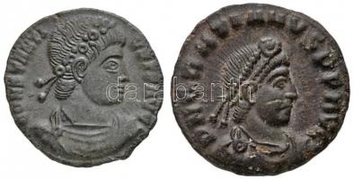 Római Birodalom / Sziszek / II. Constantius 337-341. AE4 (1,41g) + Római Birodalom / Sziszek / Gratianus 367-375. AE3 (2,22g) T:2,2-  Roman Empire / Siscia / Constantius II 337-341. AE4 "CONSTANTI-VS PF AVG / GLOR-IA EXERC-ITVS / ASIS" (1,41g) + Roman Empire / Siscia / Gratian 367-375. AE3 "D N GRATIANVS P F AVG / GLORIA RO-MANORVM - S - D / gammaSISC" (2,22g) C:XF,VF