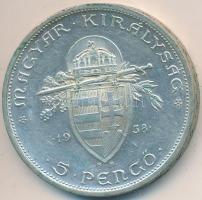 1938. 5P Ag "Szent István" T:2 enyhe felületi karc
Adamo P8.1