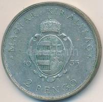 1935. 2P Ag "Pázmány" T:2,2- patina
Adamo P7.1