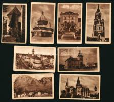 cca 1900-1920 Magyarország városai, nevezetességei, hátoldalon feliratozott városképek, 76 db