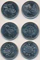 Kanada 1999-2000. 25c Ni (6xklf) T:2,2-
Canada 1999-2000. 25 Cents Ni (6xdiff) C:XF,VF