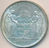 1939. 5P Ag "Horthy balra" T:2,2- patina
Adamo P8.2