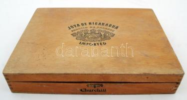 Joya de Nicaragua Hand Made szivar fa doboza, tele fotókkal, 26x20x5 cm