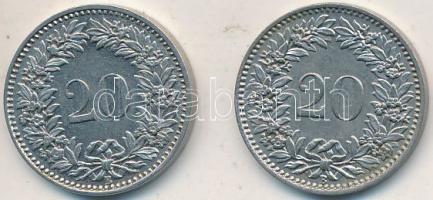 Svájc 1925B 20r Ni + 1931B 20r Ni T:2,2- Switzerland 1925B 20 Rappen Ni + 1931B 20 Rappen Ni C:XF,VF